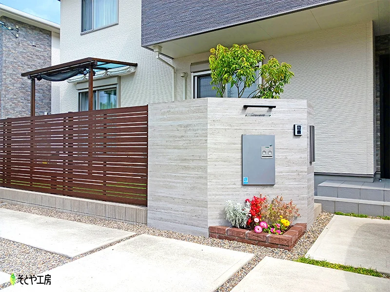 生垣を撤去して目隠しに