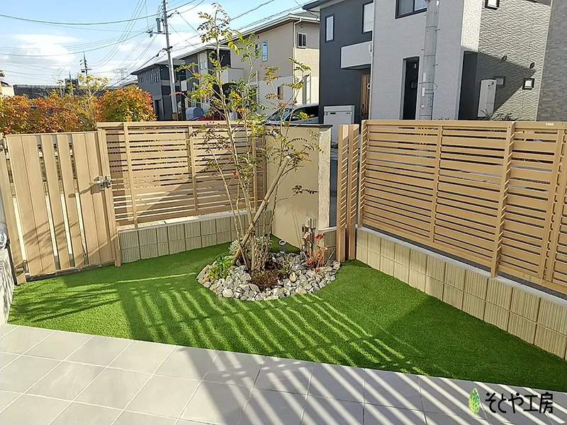 北欧テイストでくつろぎのお庭空間に