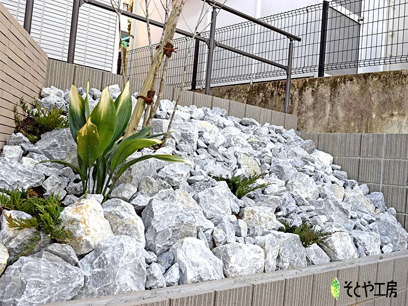 土留めをアートのように