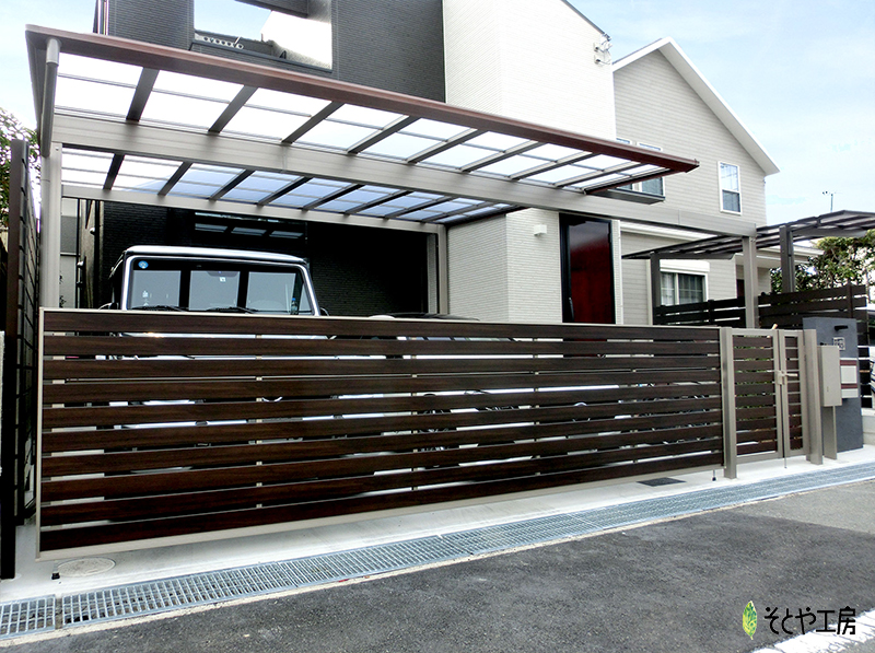 立体的にもバランスの取れたクローズ外構（高槻市）