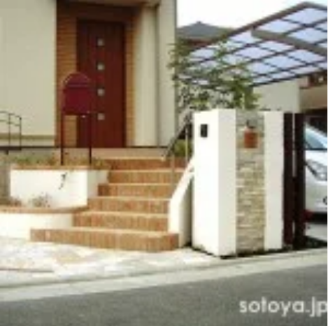 高低差のあるエクステリア