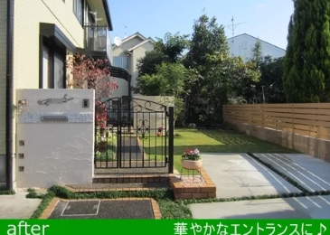 ガレージの拡張を機に、お庭を一新。