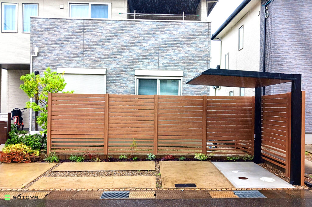 木調目隠しフェンス（京田辺市）