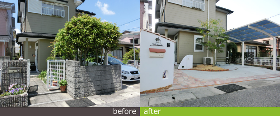 既存のカーポートを反転