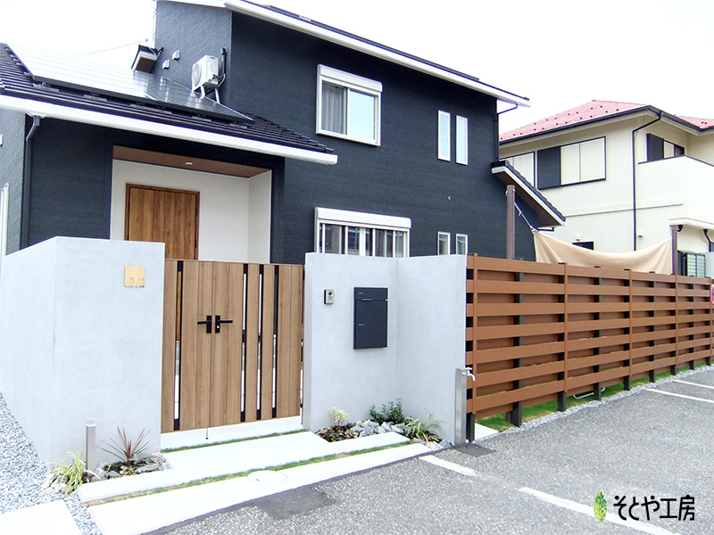 シンプル×意匠性を叶えたクローズ外構（長浜市）