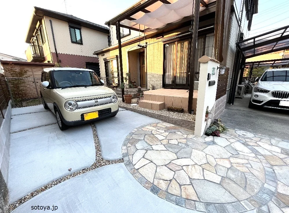 使いやすさと可愛らしさを兼ね備えたガレージ拡張リガーデン（野洲市）