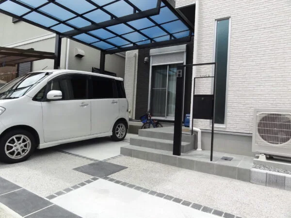 モダンにはまるコンクリート洗い出し（城陽市）